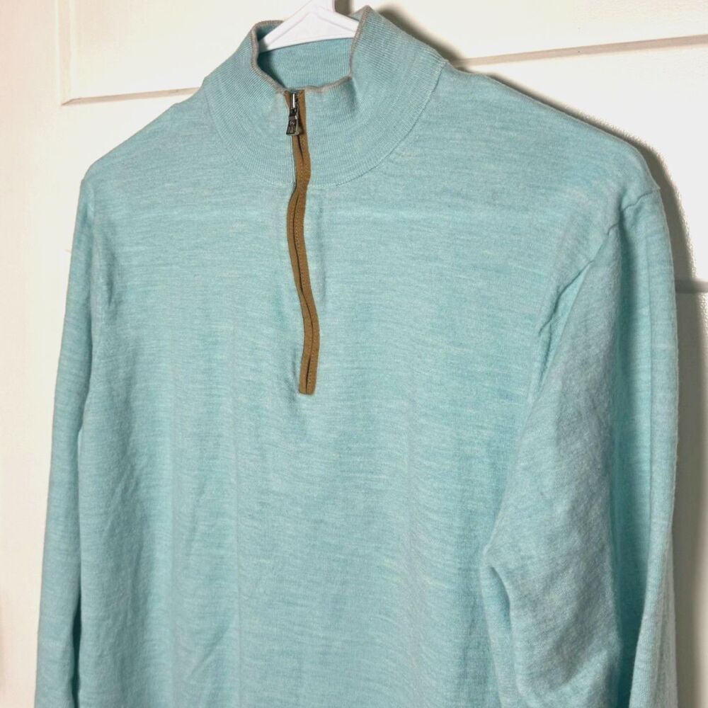 Peter Millar Crown Crafted Excursionist Flex Mens L Merino Wool 1/4 Zip Sweater